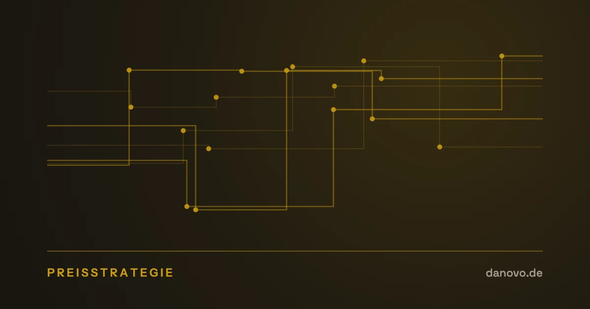 Abstrakte Grafik in Dunkelbraun und Gold im DaNovo-Design, Symbolbild zum Thema Automatische Preisanpassung im Handel