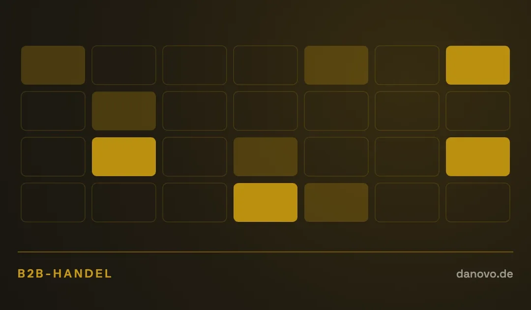 Abstrakte Grafik in Dunkelbraun und Gold im DaNovo-Design, Symbolbild zum Thema B2B-Vertrieb über Marktplätze