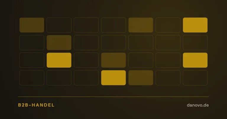 Abstrakte Grafik in Dunkelbraun und Gold im DaNovo-Design, Symbolbild zum Thema B2B-Vertrieb über Marktplätze