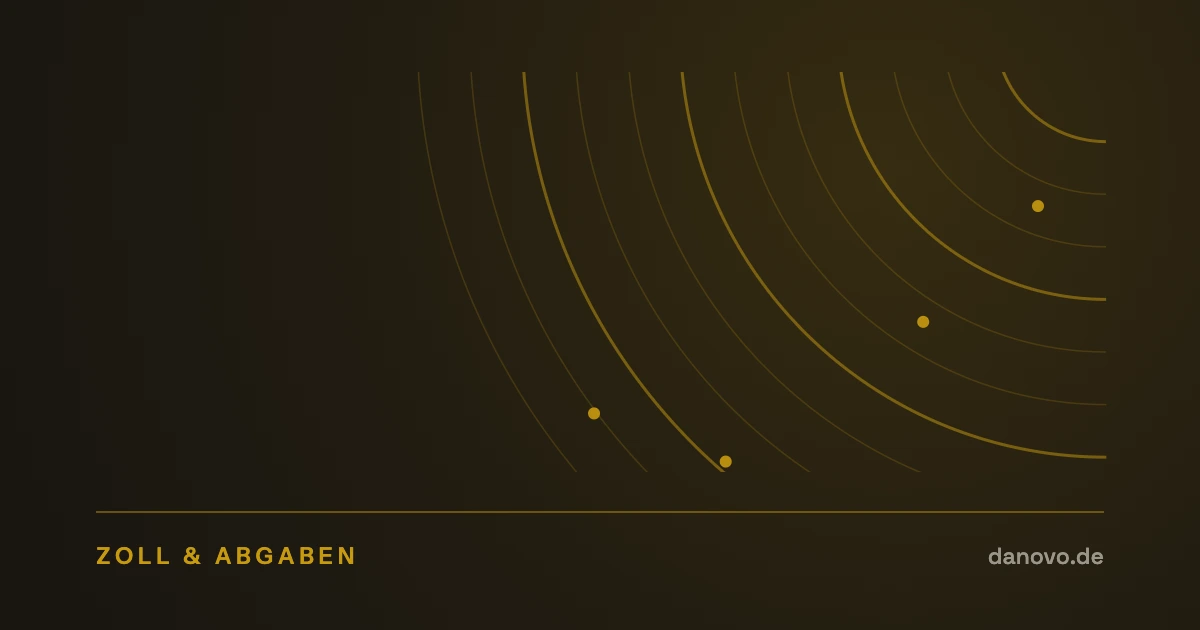 Abstrakte Grafik in Dunkelbraun und Gold im DaNovo-Design, Symbolbild zum Thema Klimazoll und Einkaufskalkulation